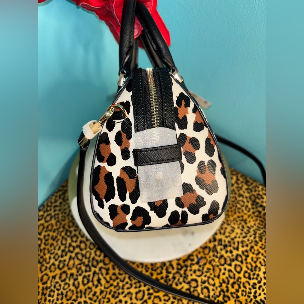 KATE SPADE Animal Print Satchel - Black and Brown - Picture 6 of 8